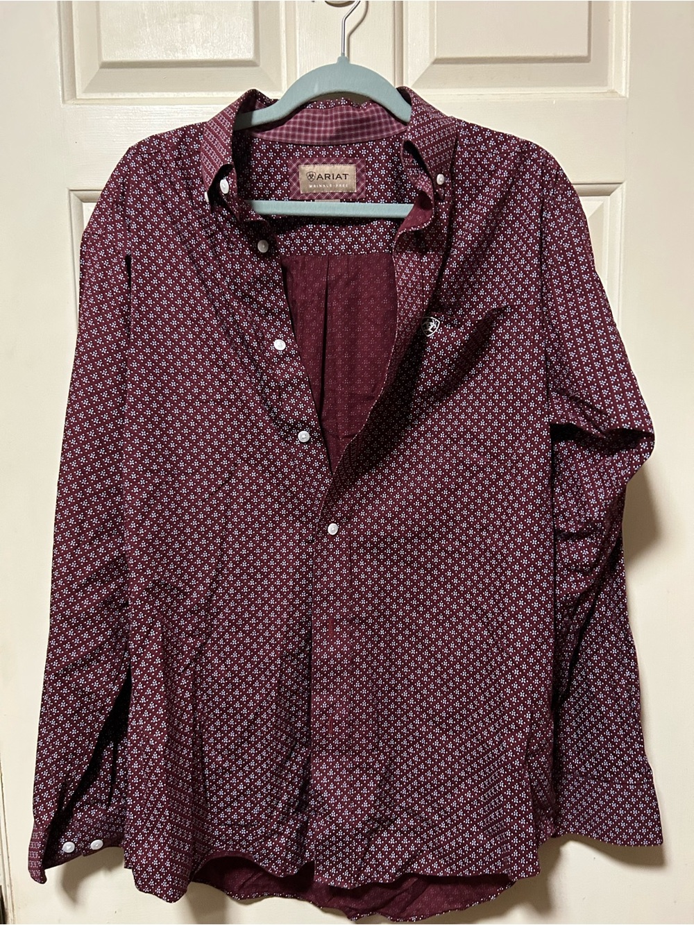 Ariat Men's Burgundy Geometric Button-Down Shirt